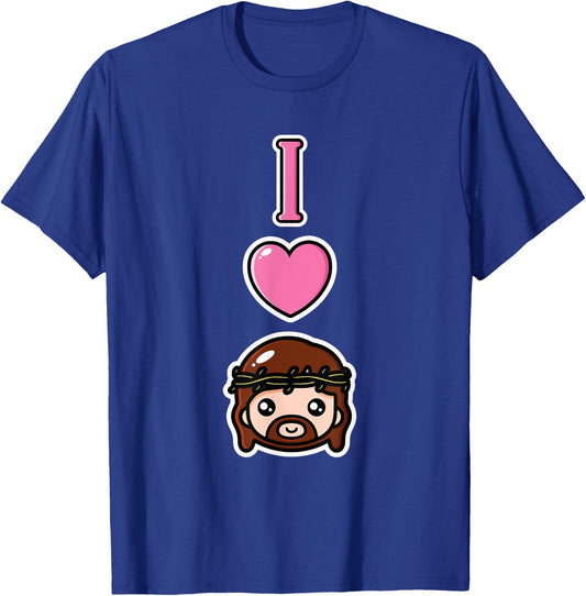 I Love Jesus Anime Style Pro Christian Religious Kids Girls T-Shirt - T-Shirt | Royal