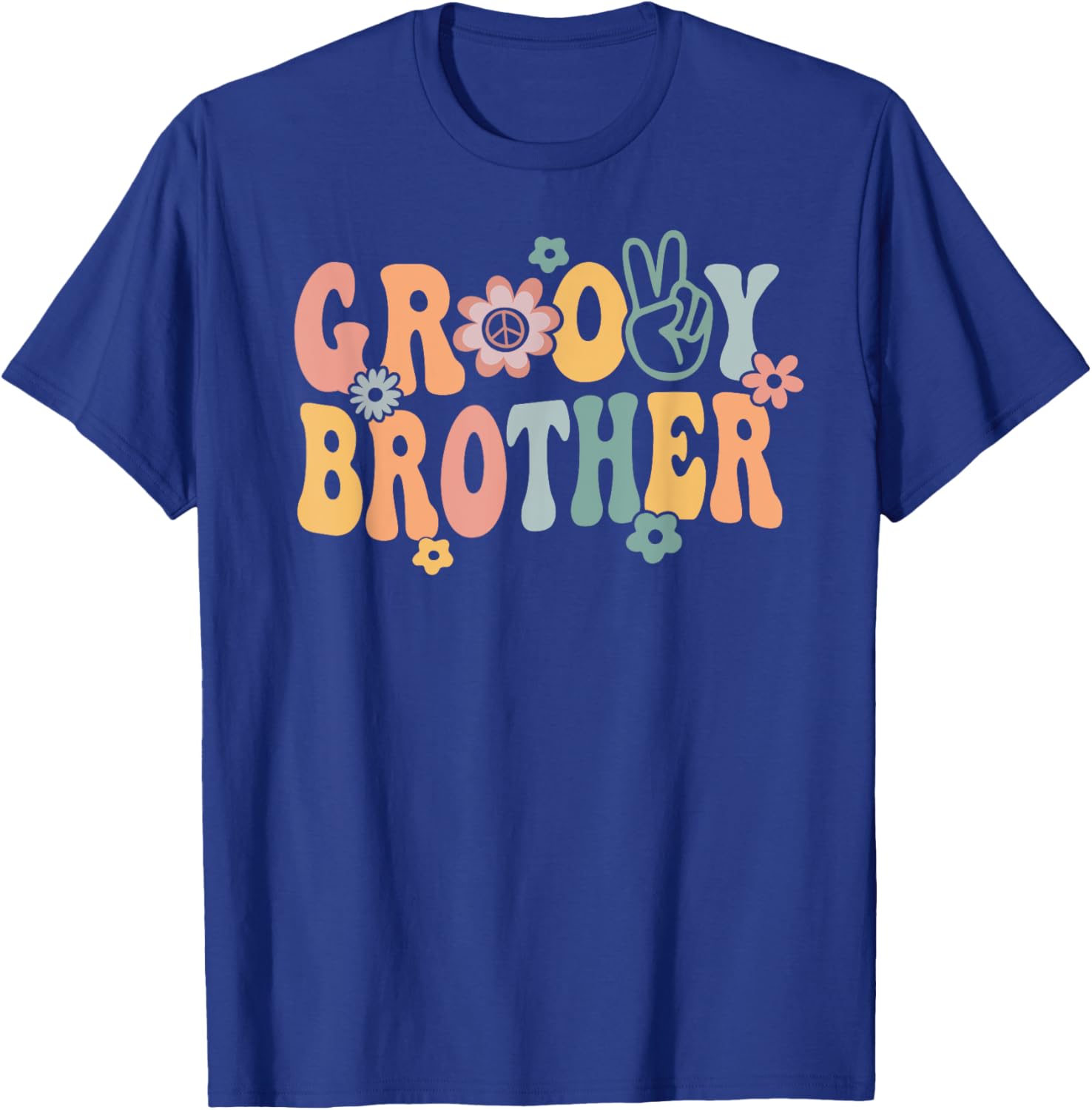 Groovy Brother Retro Bro Matching Family 1st Birthday Party T-Shirt - T-Shirt | Royal