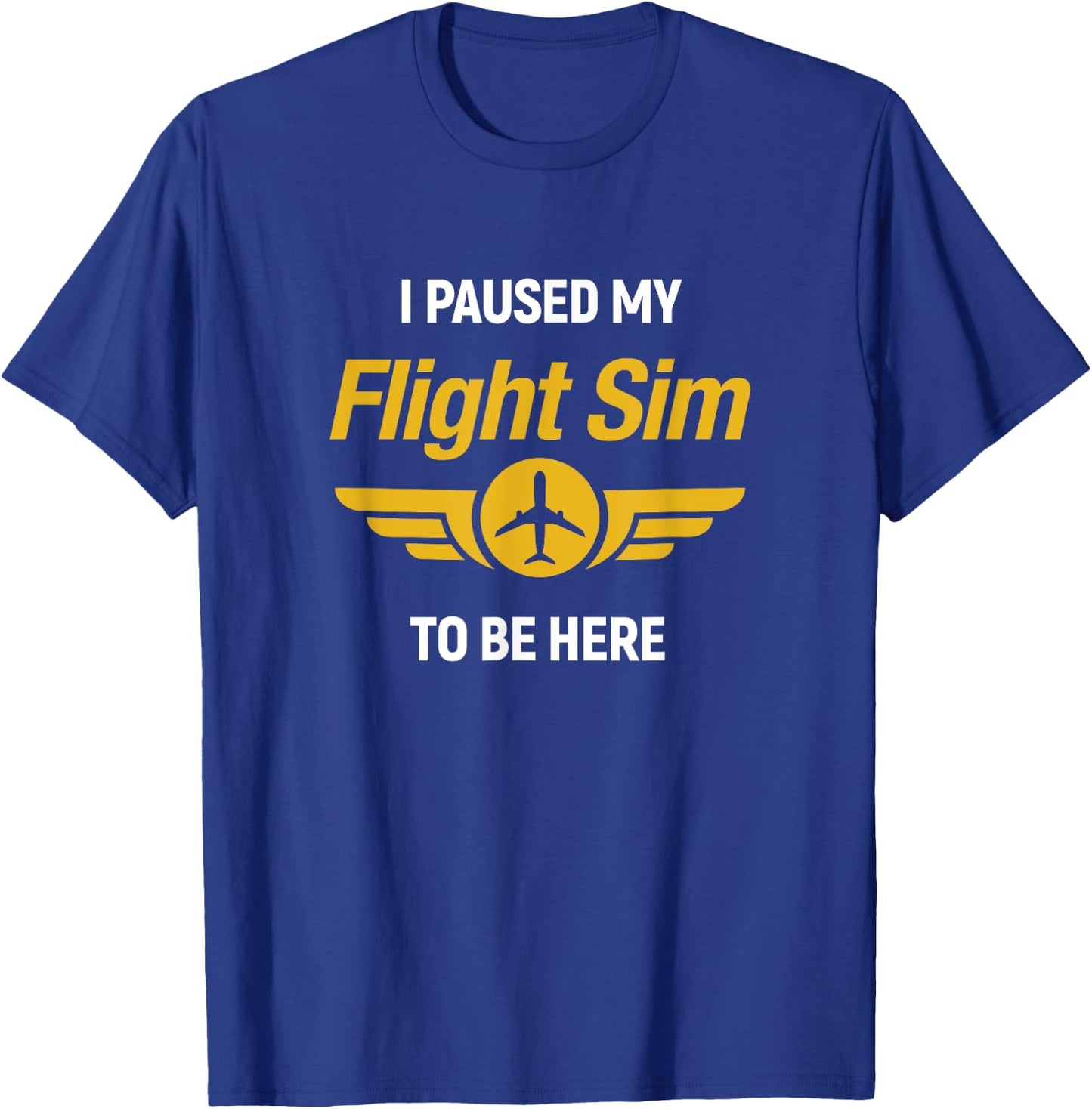 I Paused My Flight Simulator To Be Here Flightsim Pilot T-Shirt - T-Shirt | Royal
