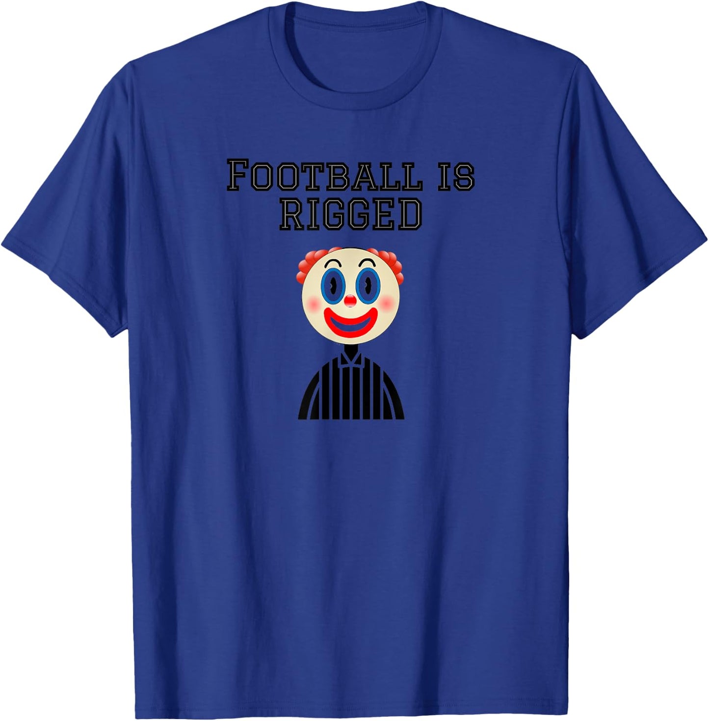 College Mascot Designs Football , Men's -Adults Blue Small Classic Fit Short Sleeve Clown Print Modern Casual Sports Football T-Shirt - T-Shirt | Royal