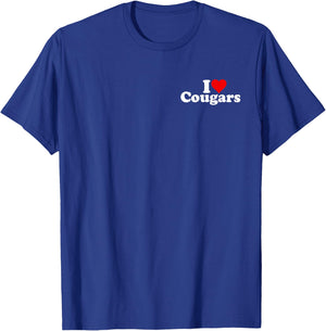 I Love Heart Cougars Sexy Older Women T-Shirt - T-Shirt | Royal