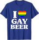 I Love Heart Gay Beer - Rainbow Gay Pride Heart T-Shirt - T-Shirt | Royal