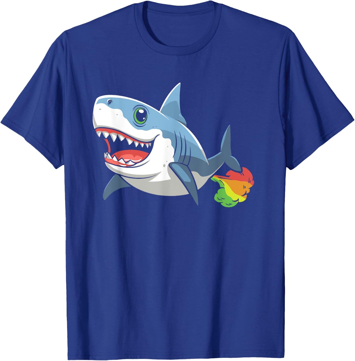 Funny Shark Sea Animal - Ocean Rainbow Fart T-Shirt - T-Shirt | Royal