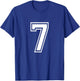 Number 7 Varsity Sports Team Jersey 7th Birthday 7 Years T-Shirt - T-Shirt | Royal