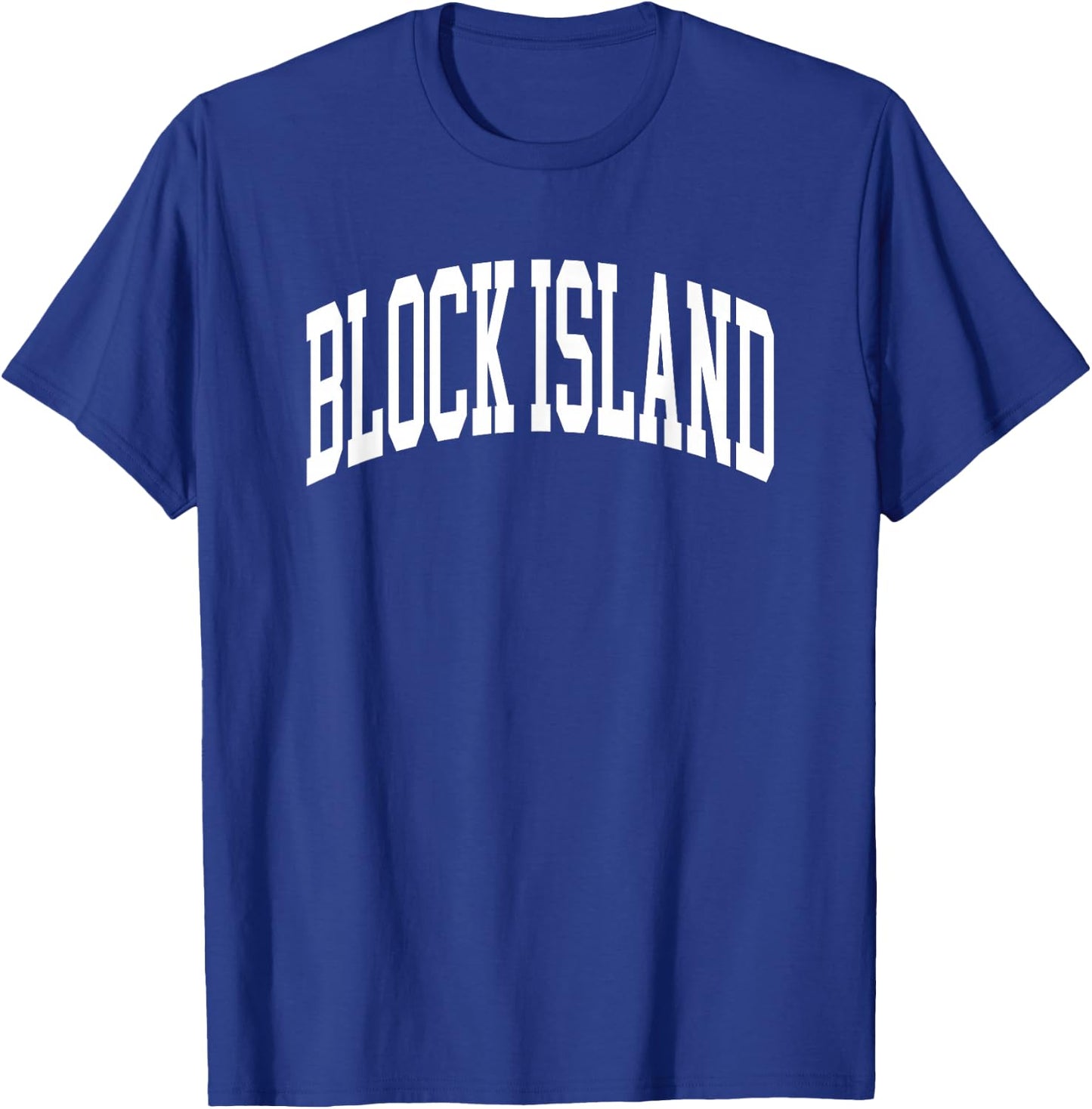 Retro Block Island Rhode Island Souvenir Athletic Throwback T-Shirt - T-Shirt | Royal