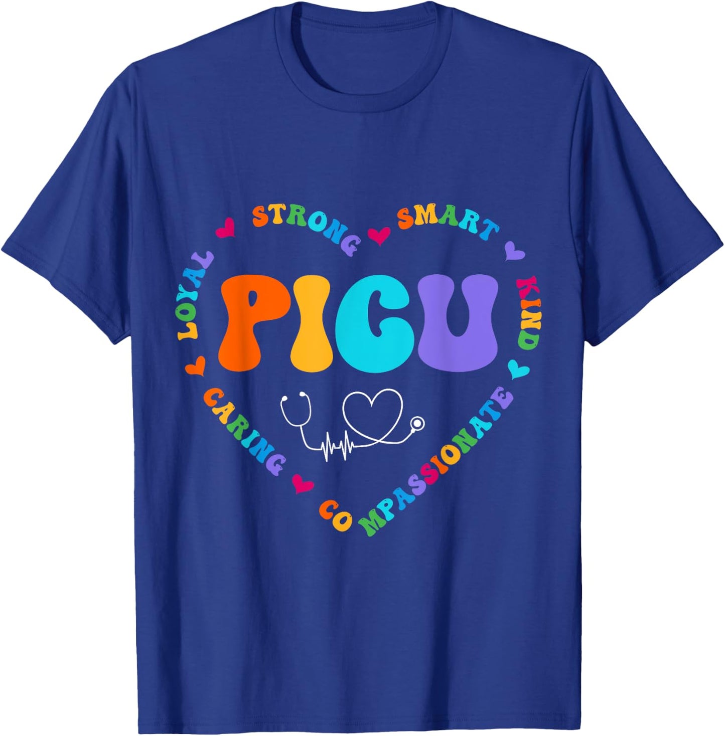 Cute PICU Nurse Appreciation Nursing T-Shirt - T-Shirt | Royal