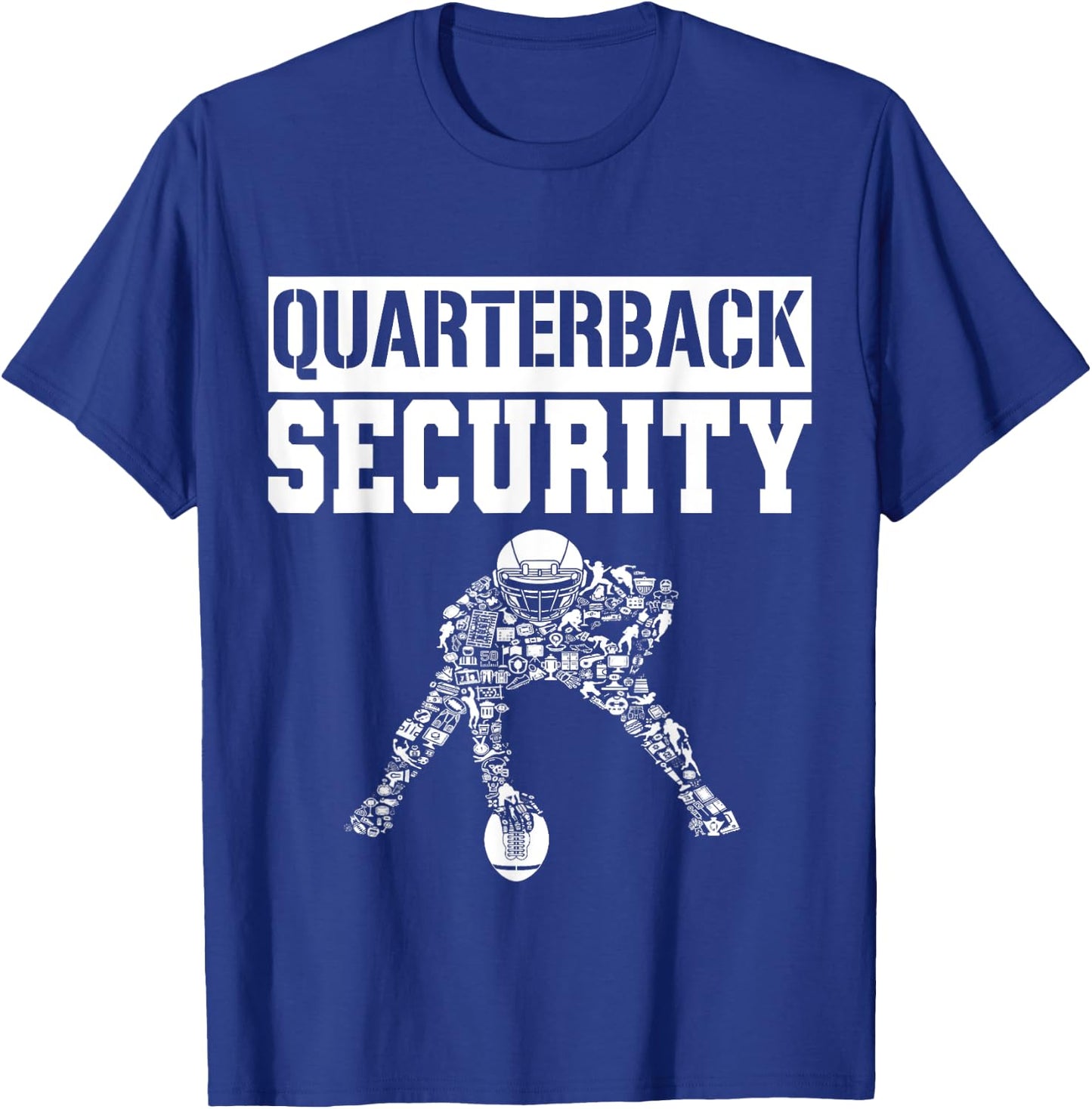 Football Offensive Lineman Quarterback Protection Security T-Shirt - T-Shirt | Royal