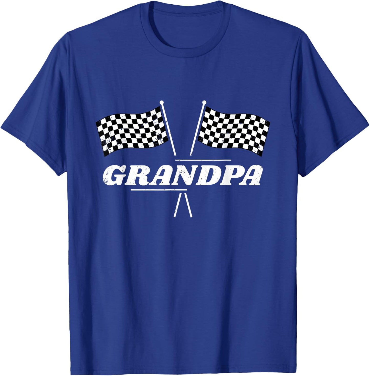 Pit Crew Grandpa Racing Car Family Matching Birthday Party T-Shirt - T-Shirt | Royal