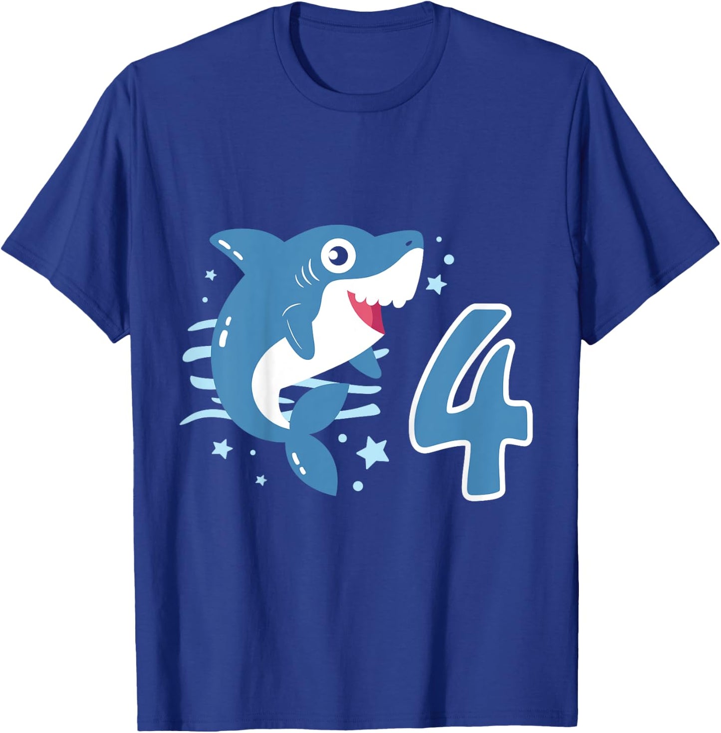 Kids 4th Birthday Boys Shark 4 years Old Ocean Shark B-day T-Shirt - T-Shirt | Royal