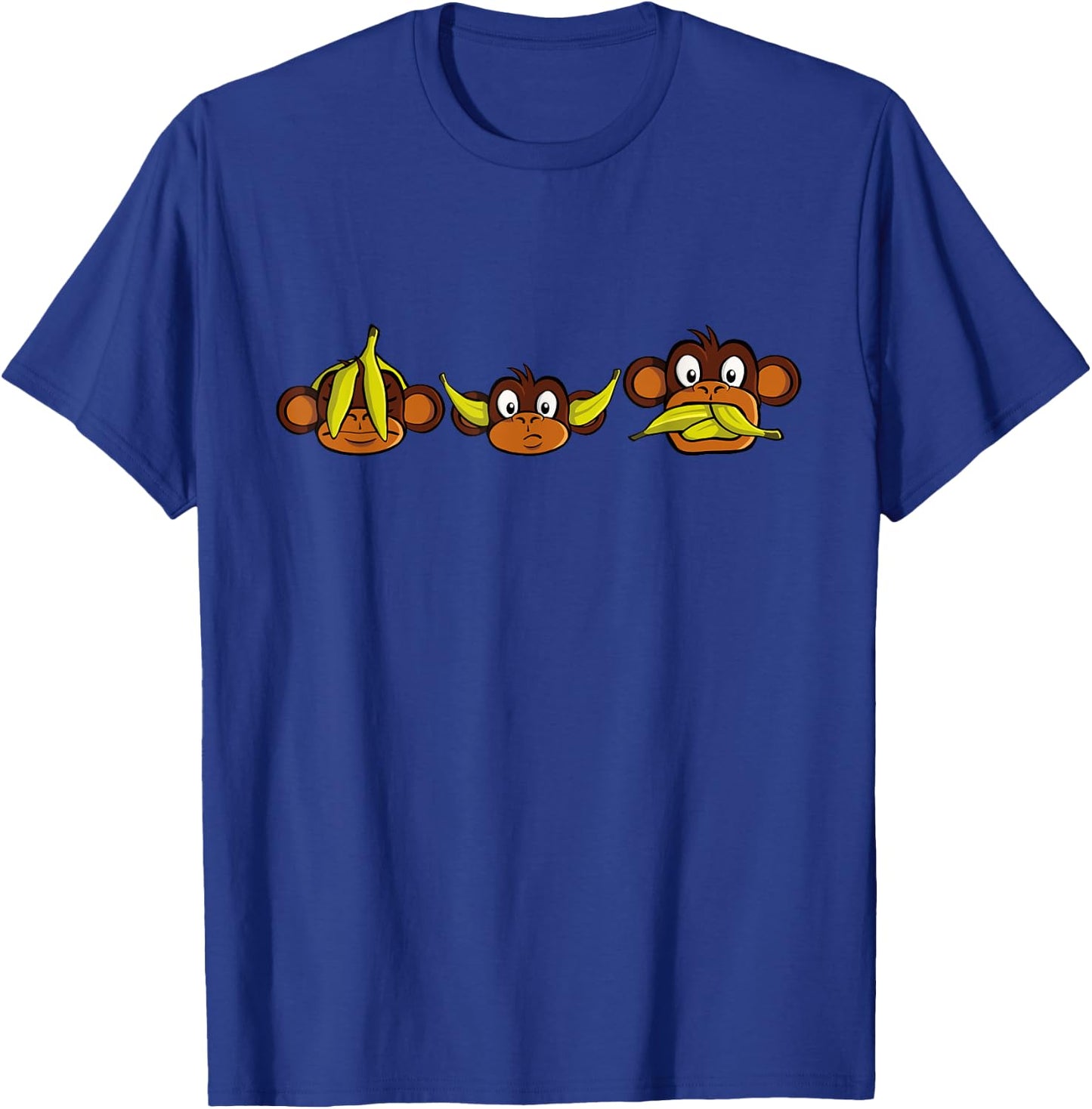 Three Wise Monkeys, See No Evil, Hear No Evil, Say No Evil T-Shirt - T-Shirt | Royal