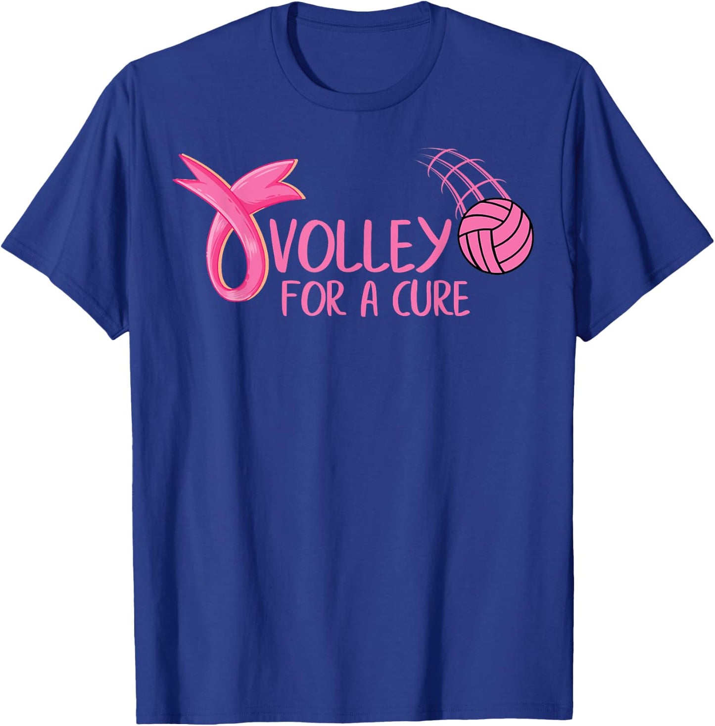 Volley For A Cure Volleyball Breast Cancer Awareness T-Shirt - T-Shirt | Royal