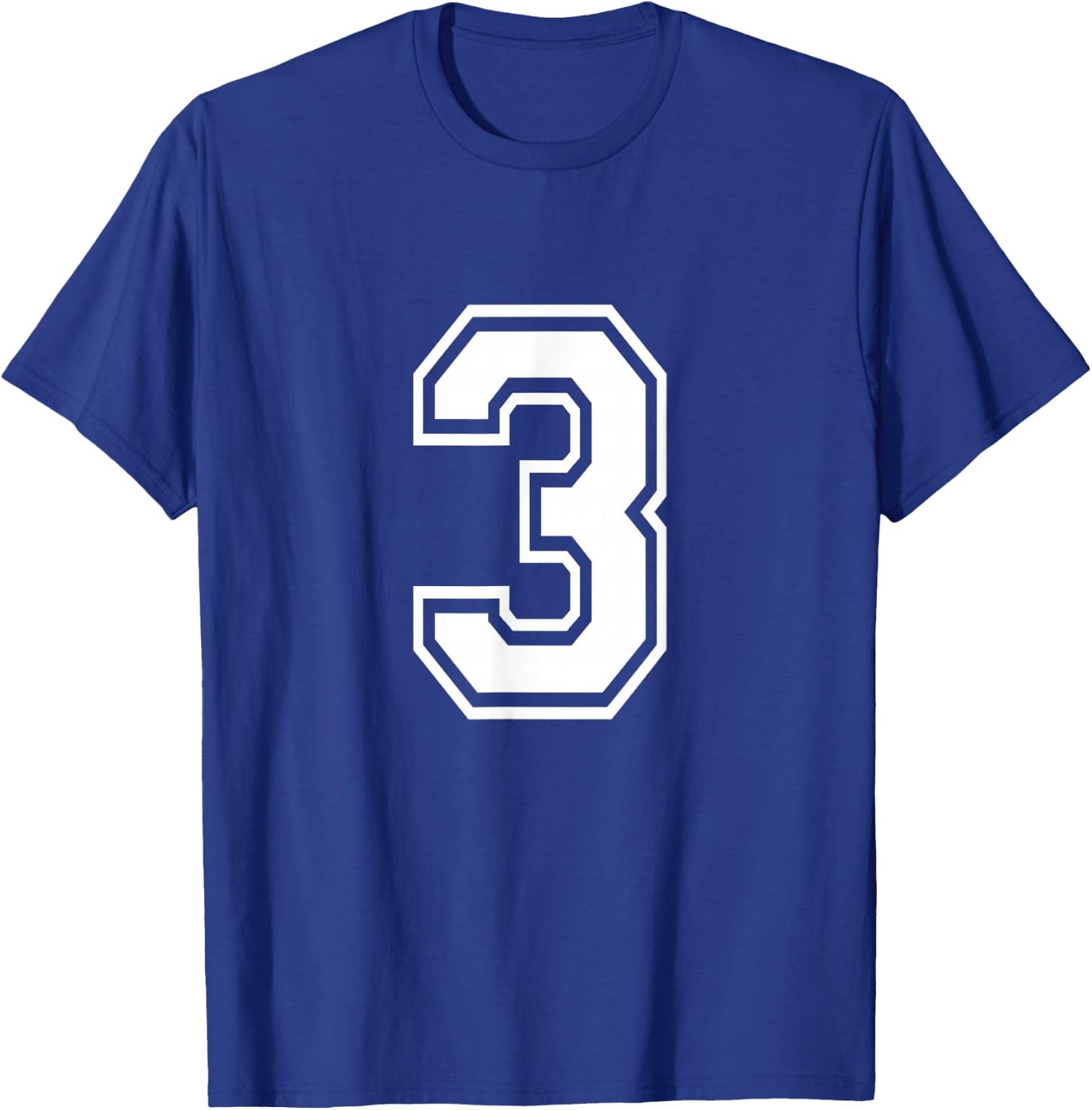 Number 3 Varsity Sports Team Jersey 3rd Birthday 3 Years T-Shirt - T-Shirt | Royal