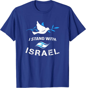 I Stand With Israel Shirts Israeli Flag Jewish Star Of David T-Shirt - T-Shirt | Royal