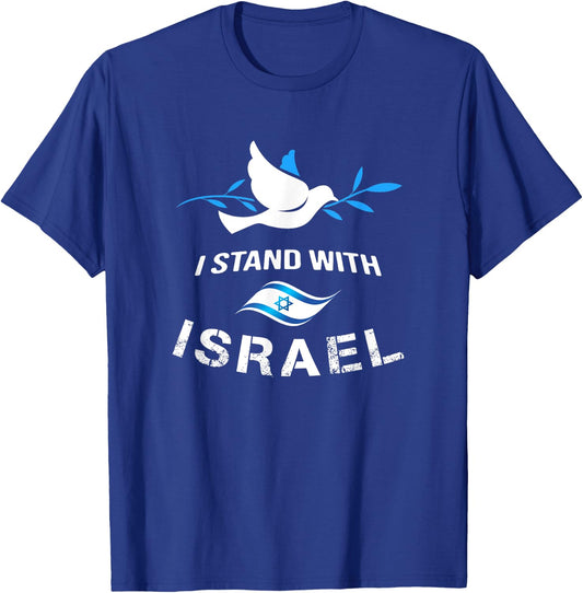 I Stand With Israel Shirts Israeli Flag Jewish Star Of David T-Shirt - T-Shirt | Royal