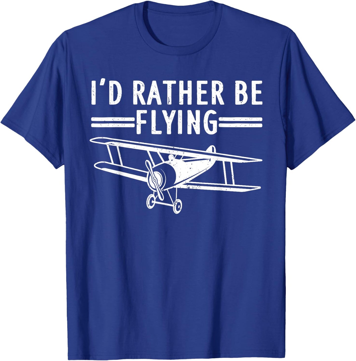 Cool Pilot Gift Airplane Plane Stuff & Accessories -Adults, Kids Black Short Sleeve Modern Novelty 'I'd Rather be Flying' T-Shirt - T-Shirt | Royal