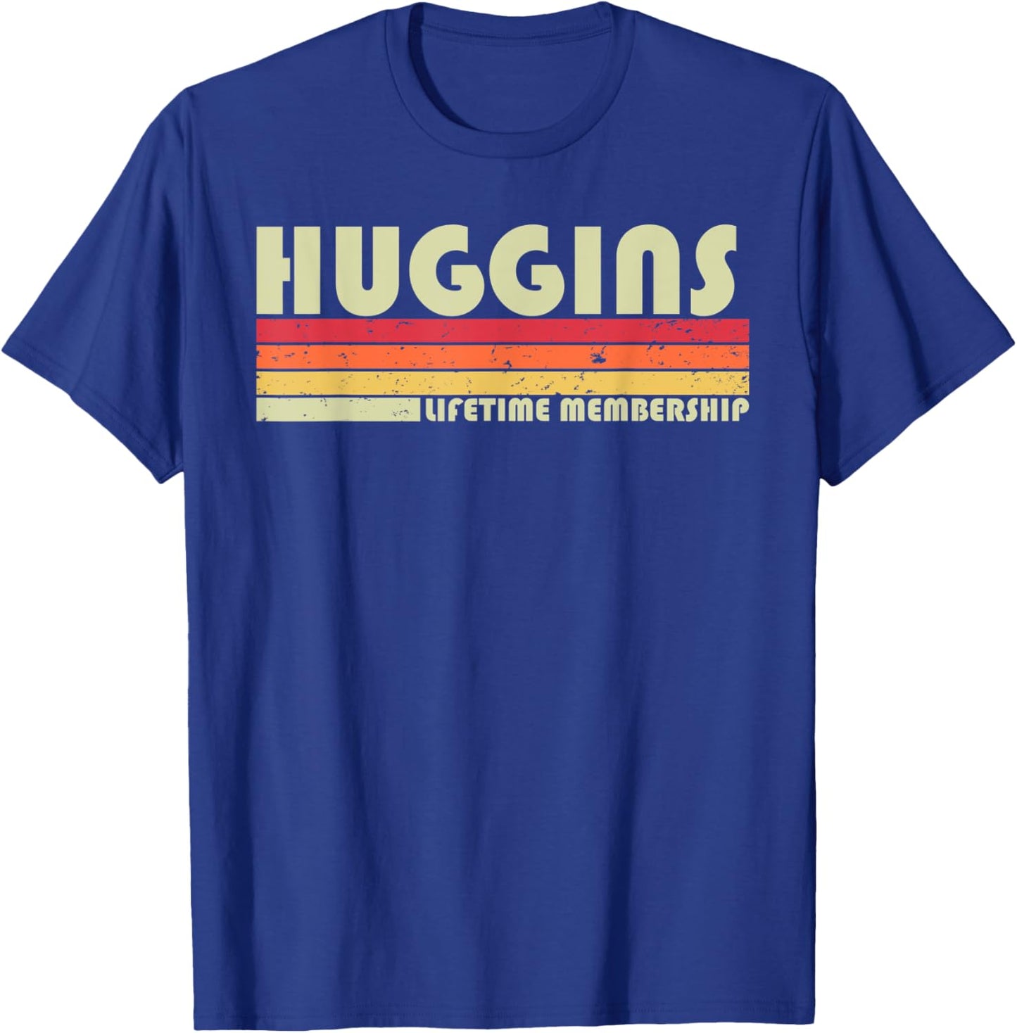 HUGGINS Surname Funny Retro Vintage 80s 90s Birthday Reunion T-Shirt - T-Shirt | Royal