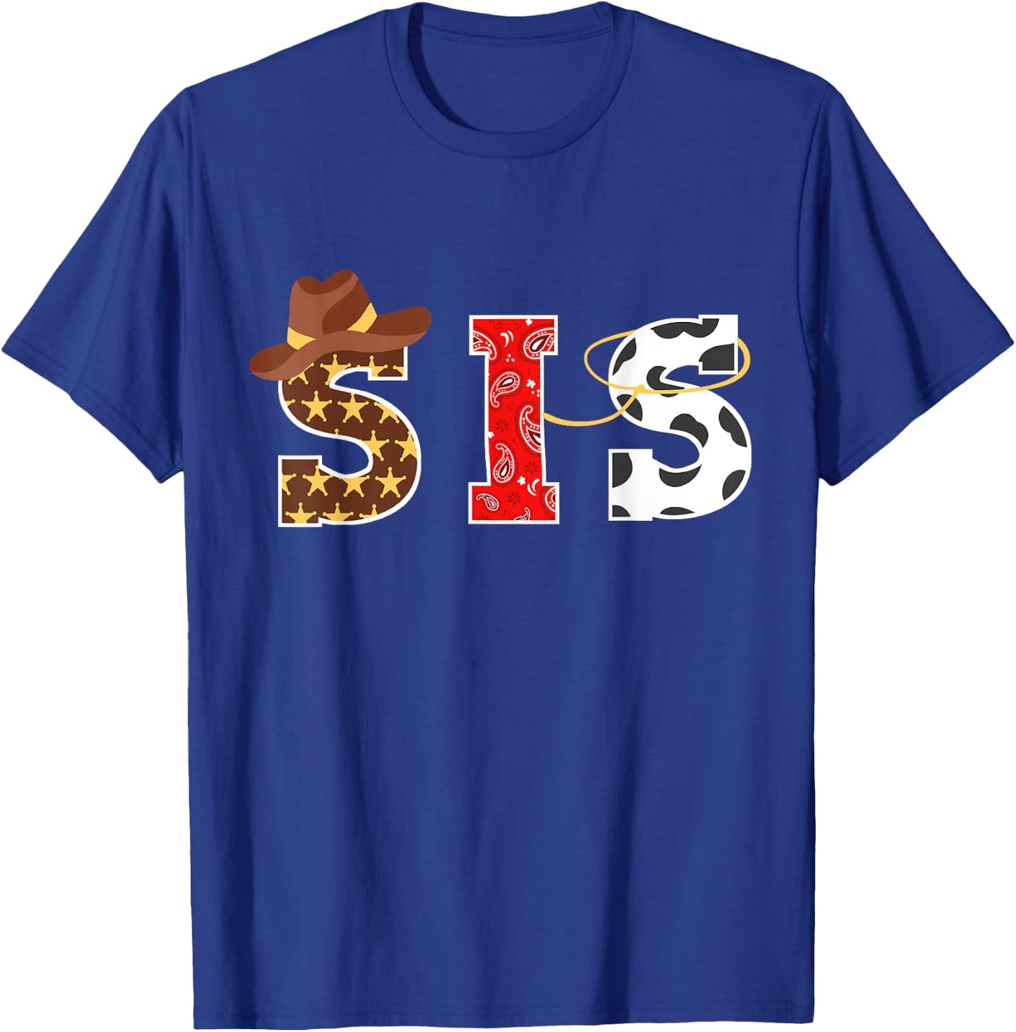 Cowboy Sis Western Rodeo Theme Kids Birthday Matching Family T-Shirt - T-Shirt | Royal
