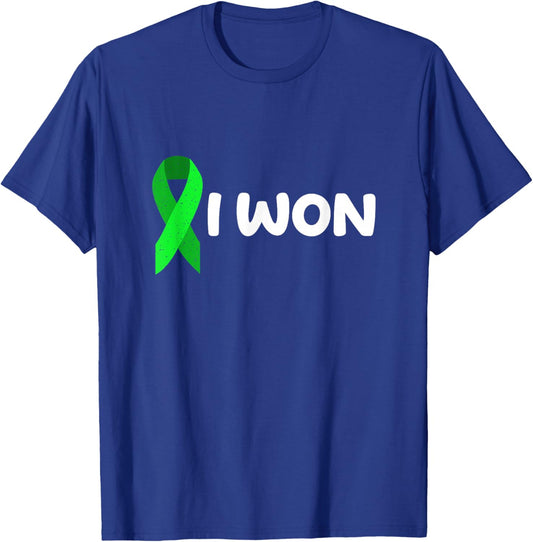 I Won! Liver Cancer survivor. Green ribbon T-Shirt - T-Shirt | Royal