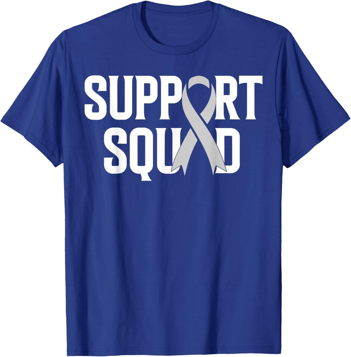 Support Squad - White Ribbon Lung Cancer Awareness T-Shirt - T-Shirt | Royal