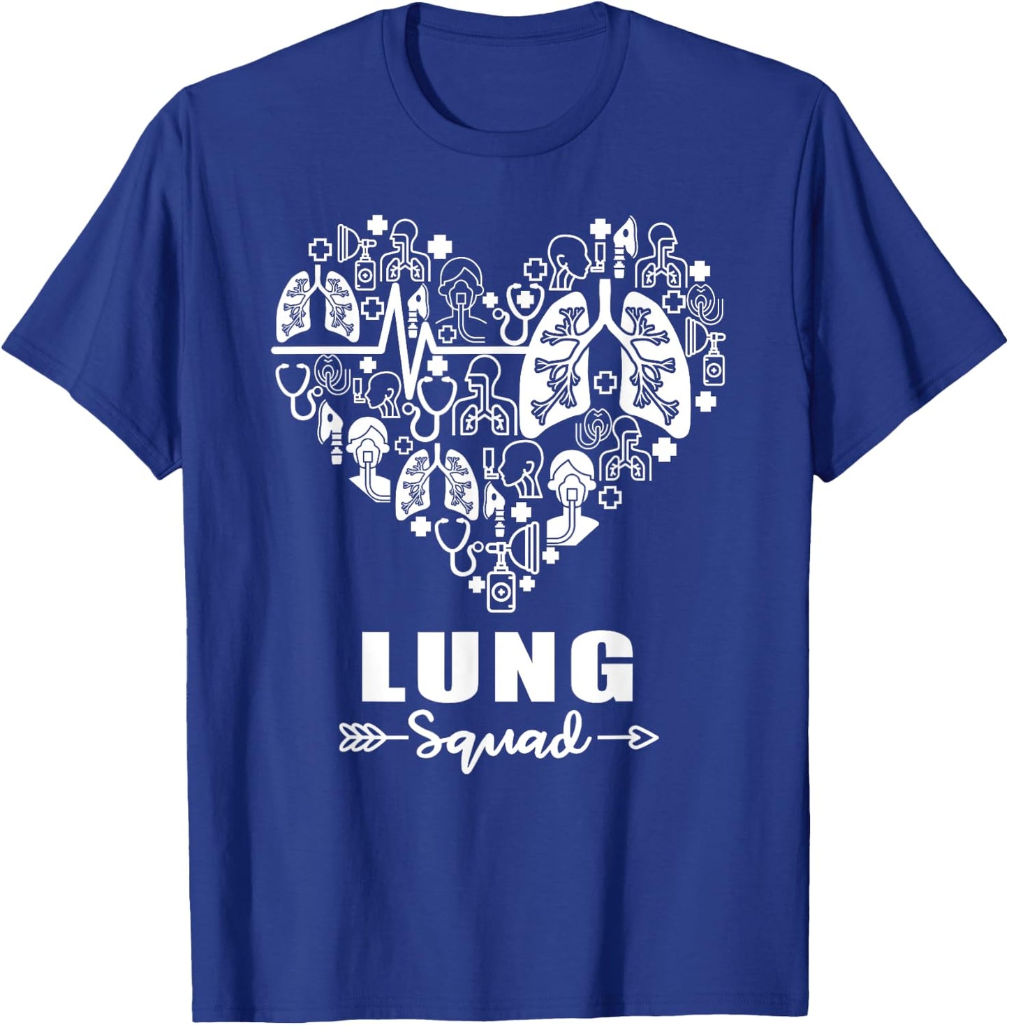 Lung Squad Heart Funny Respiratory Team T-Shirt - T-Shirt | Royal