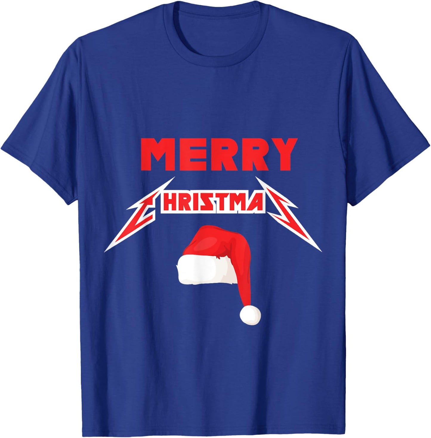 Rock 'n' Roll Merry Christmas Motif T-Shirt - T-Shirt | Royal