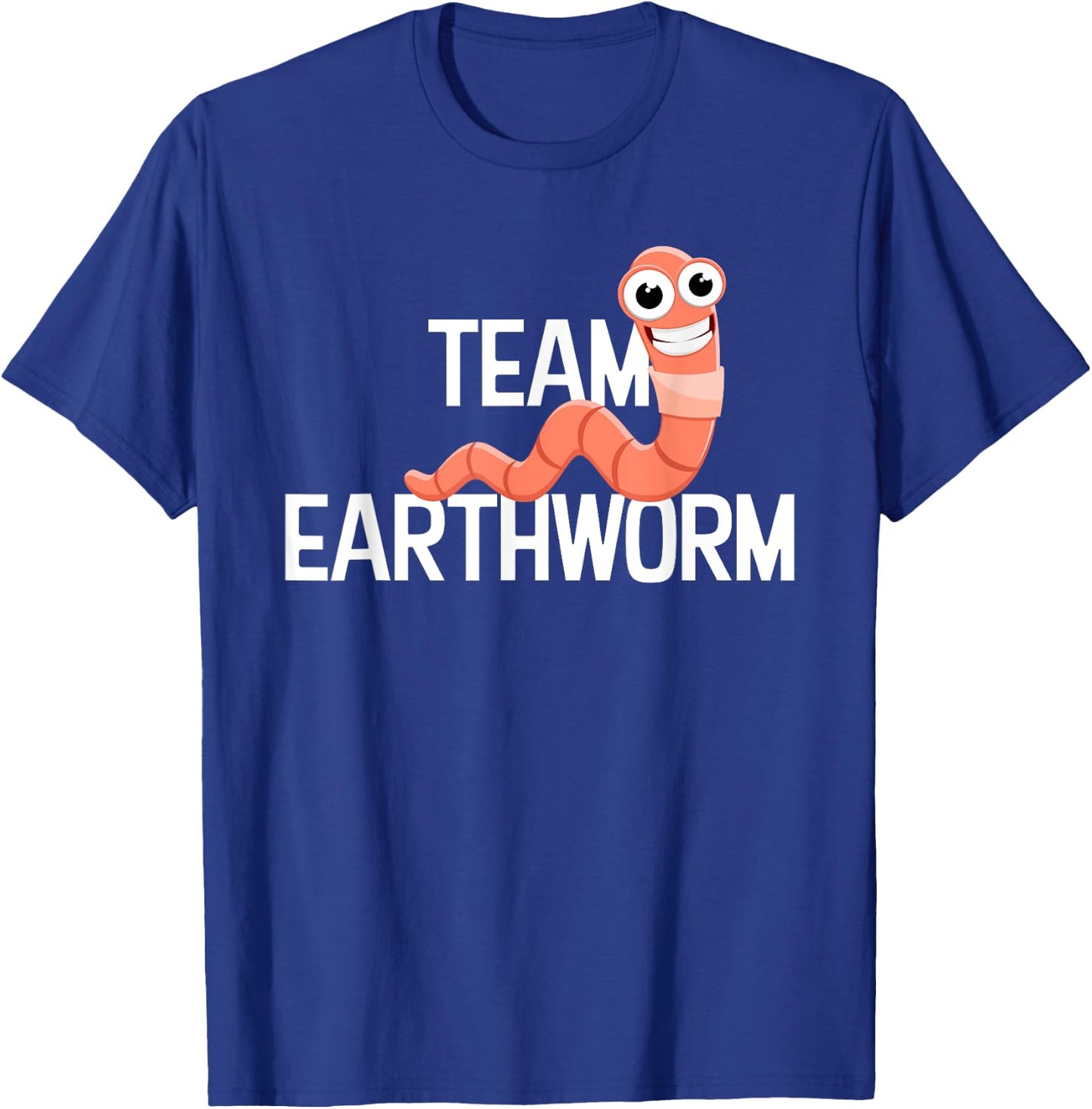 Team Earthworm Smile Worm Funny Graphic Novelty T-Shirt - T-Shirt | Royal