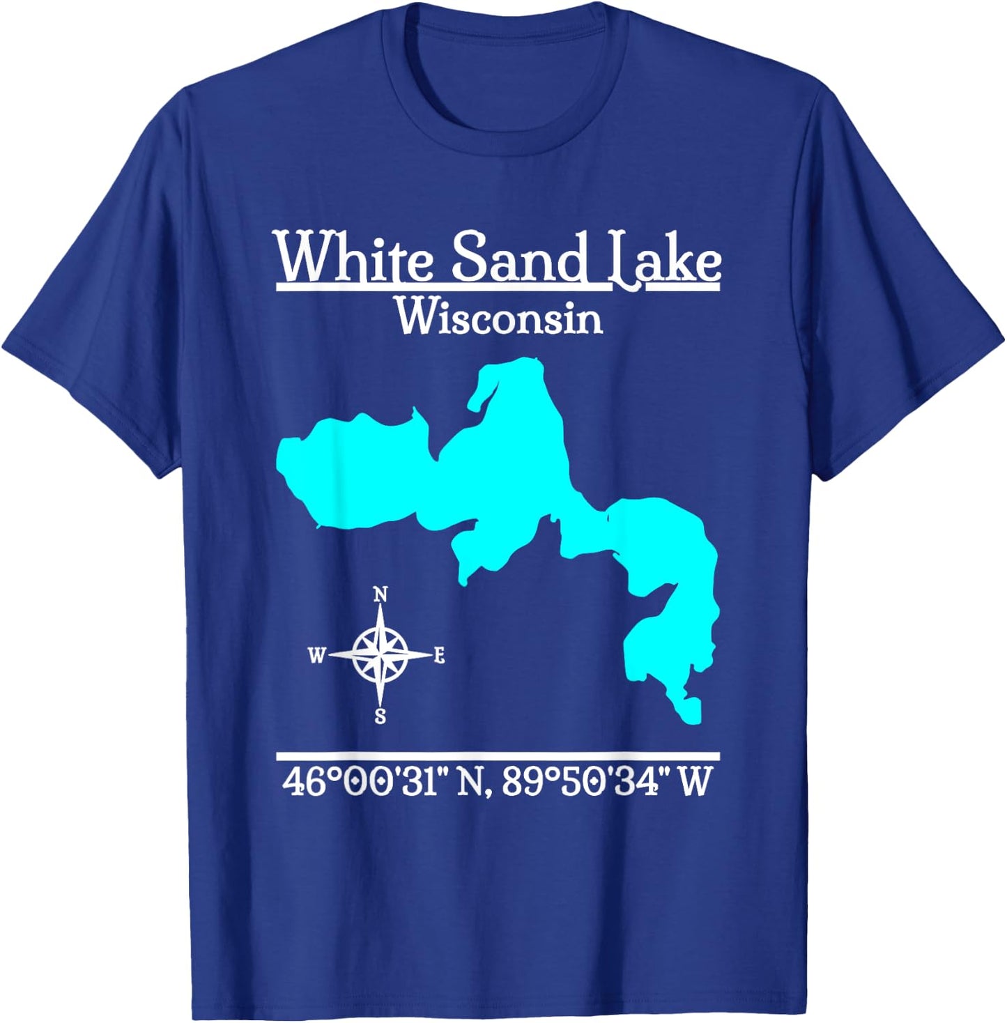 White Sand Lake, Wisconsin T-Shirt - T-Shirt | Royal