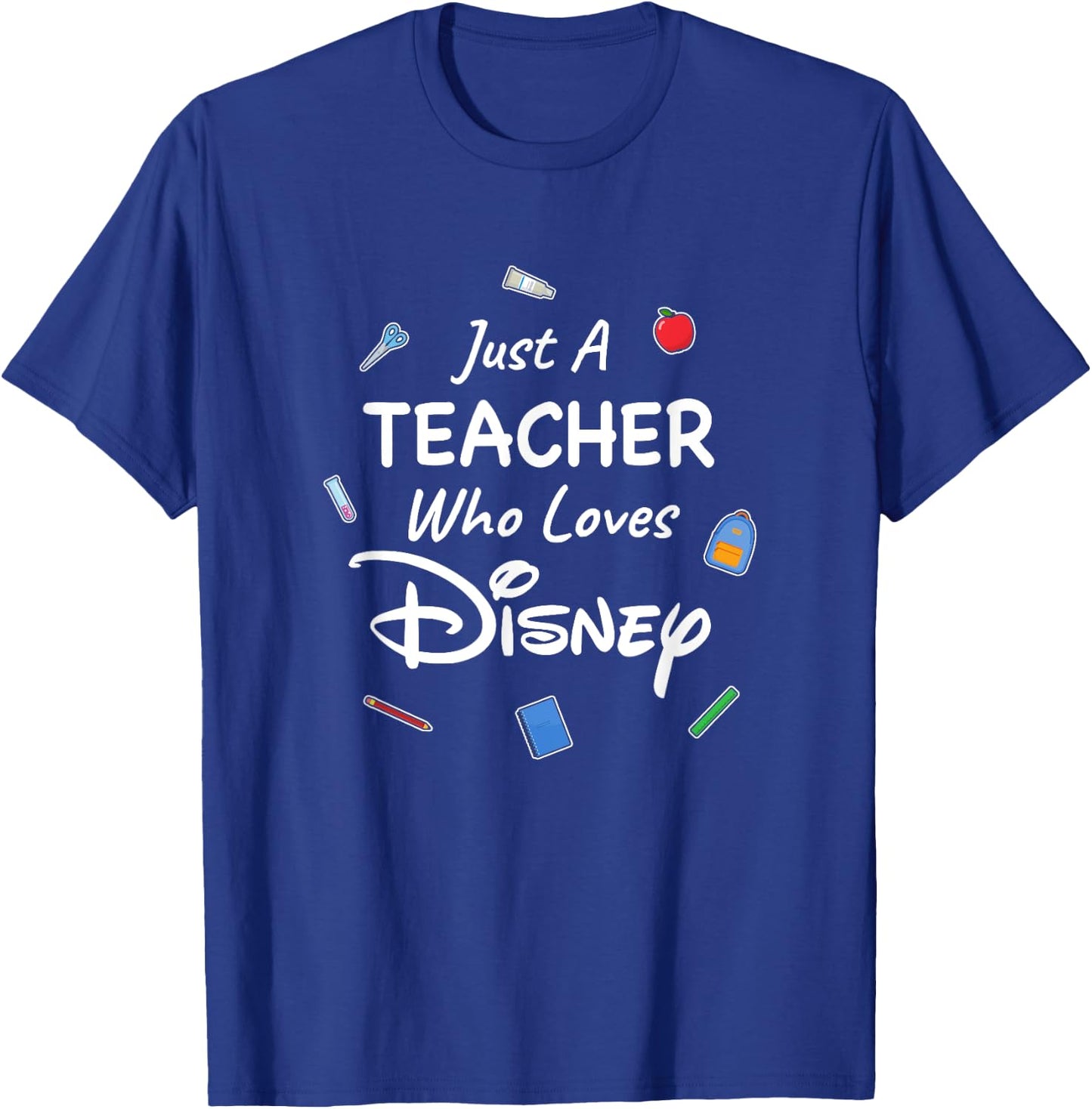 Disney Just A Teacher Who Loves Disney Center Icon Logos T-Shirt - T-Shirt | Royal