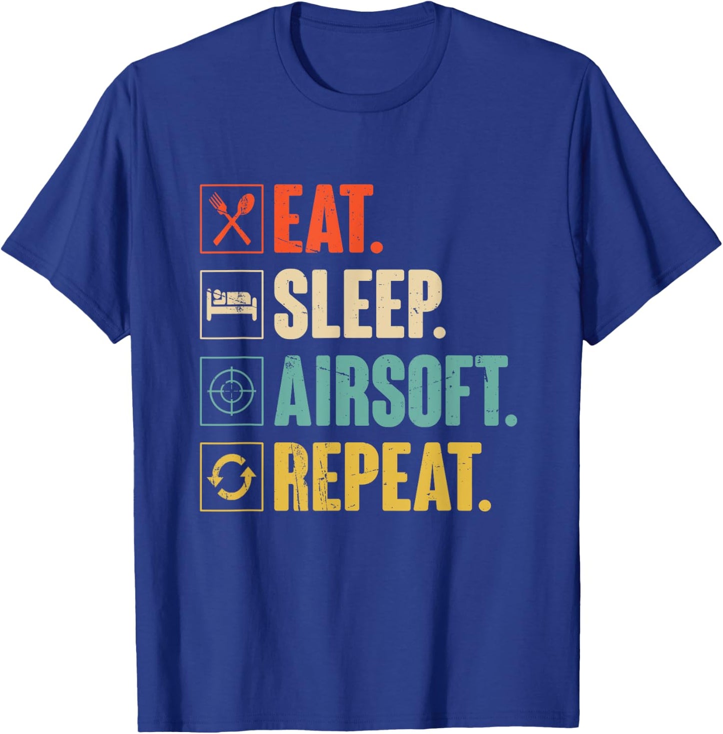 Eat Sleep Airsoft Repeat Funny Air-Soft Sport Gift T-Shirt - T-Shirt | Royal