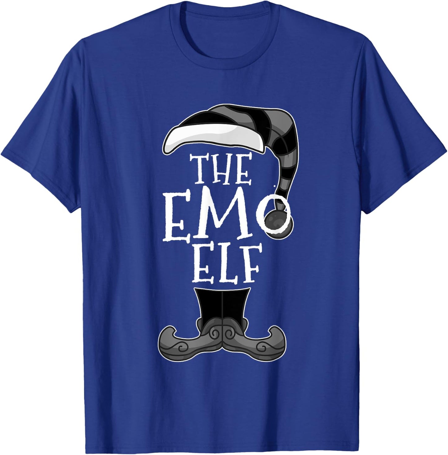 Emo Elf Matching Family Christmas Funny T-Shirt - T-Shirt | Royal