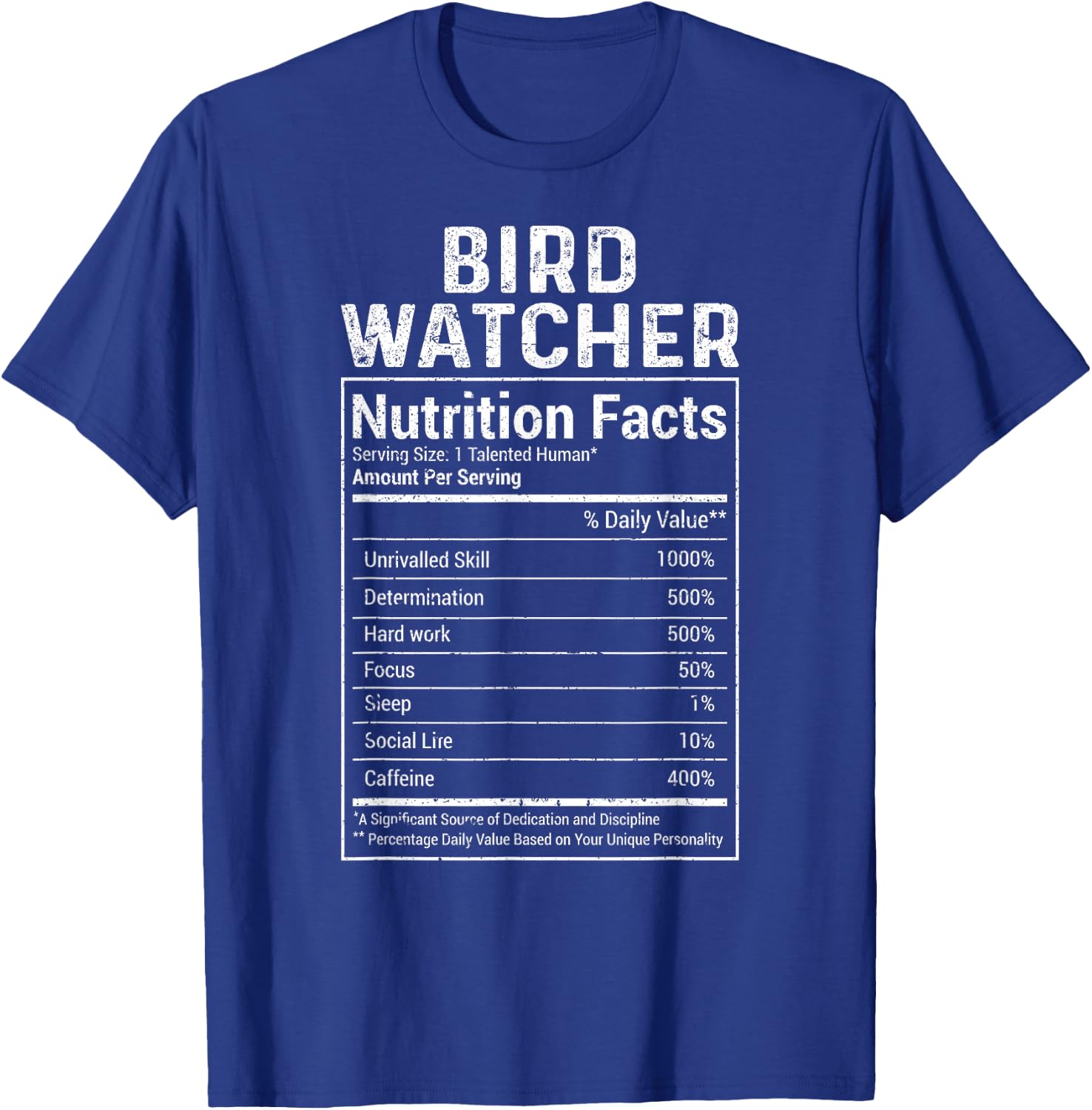 Bird Nutrition Facts - Bird Watching Funny Bird Watcher T-Shirt - T-Shirt | Royal