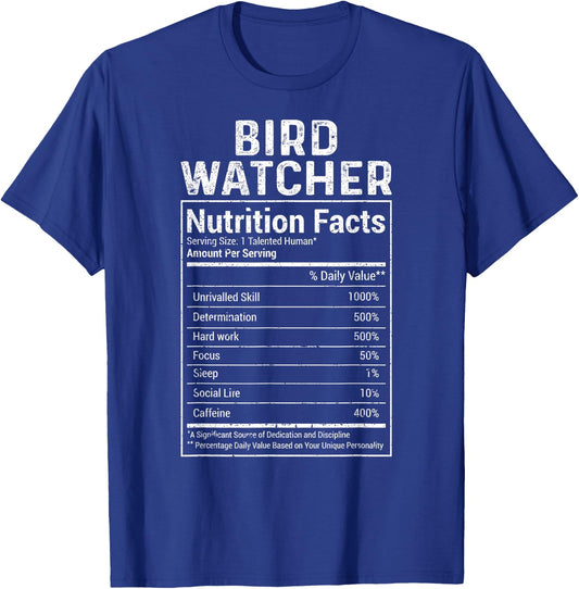 Bird Nutrition Facts - Bird Watching Funny Bird Watcher T-Shirt - T-Shirt | Royal