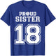 Custom Proud Volleyball Sister Number 18 Personalized Women T-Shirt - T-Shirt | Royal