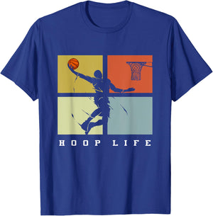 Basketball Hoop Life Player Retro Gift Men Boys Youth T-Shirt - T-Shirt | Royal