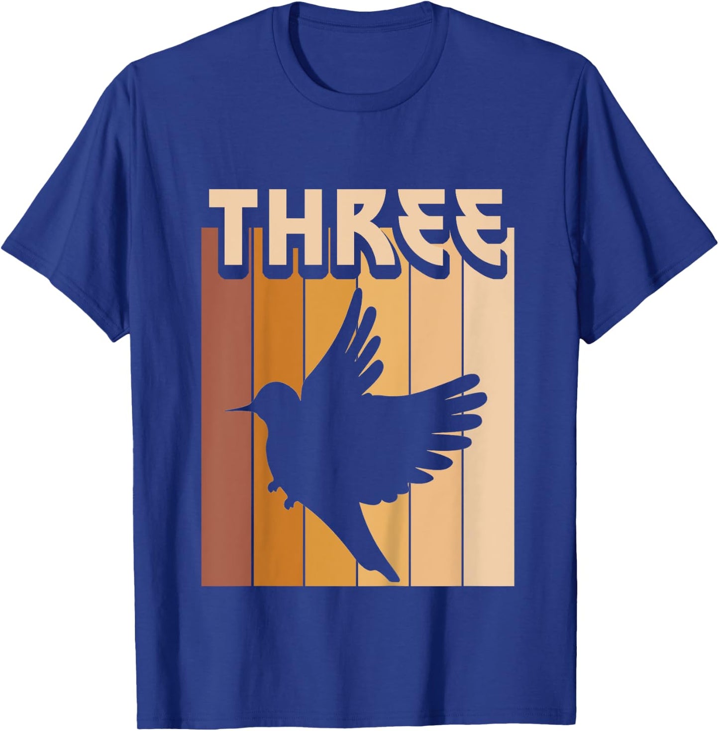 Kids 3 Year Old Bird Birthday Boy Girl 3rd Birthday Birds T-Shirt - T-Shirt | Royal