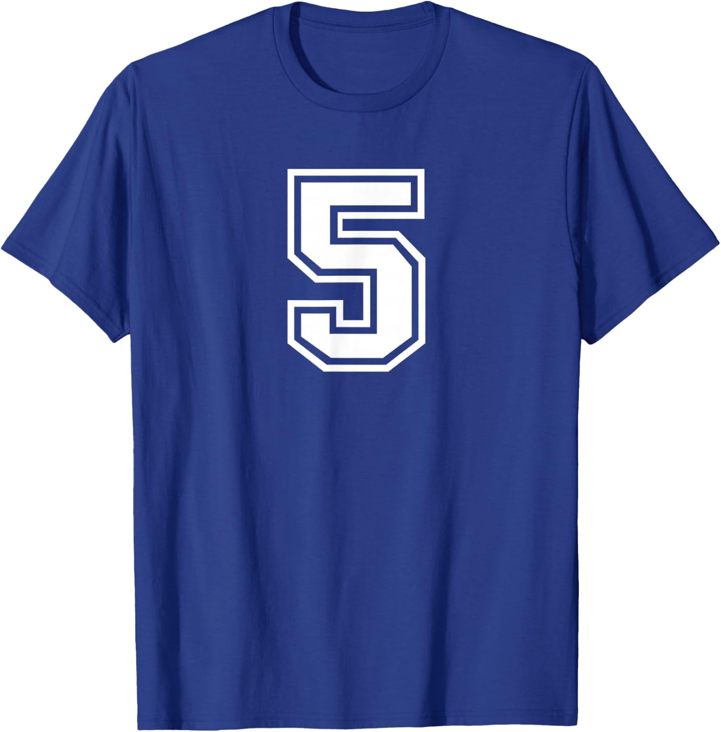 Number #5 Sports Team T-Shirt - T-Shirt | Royal