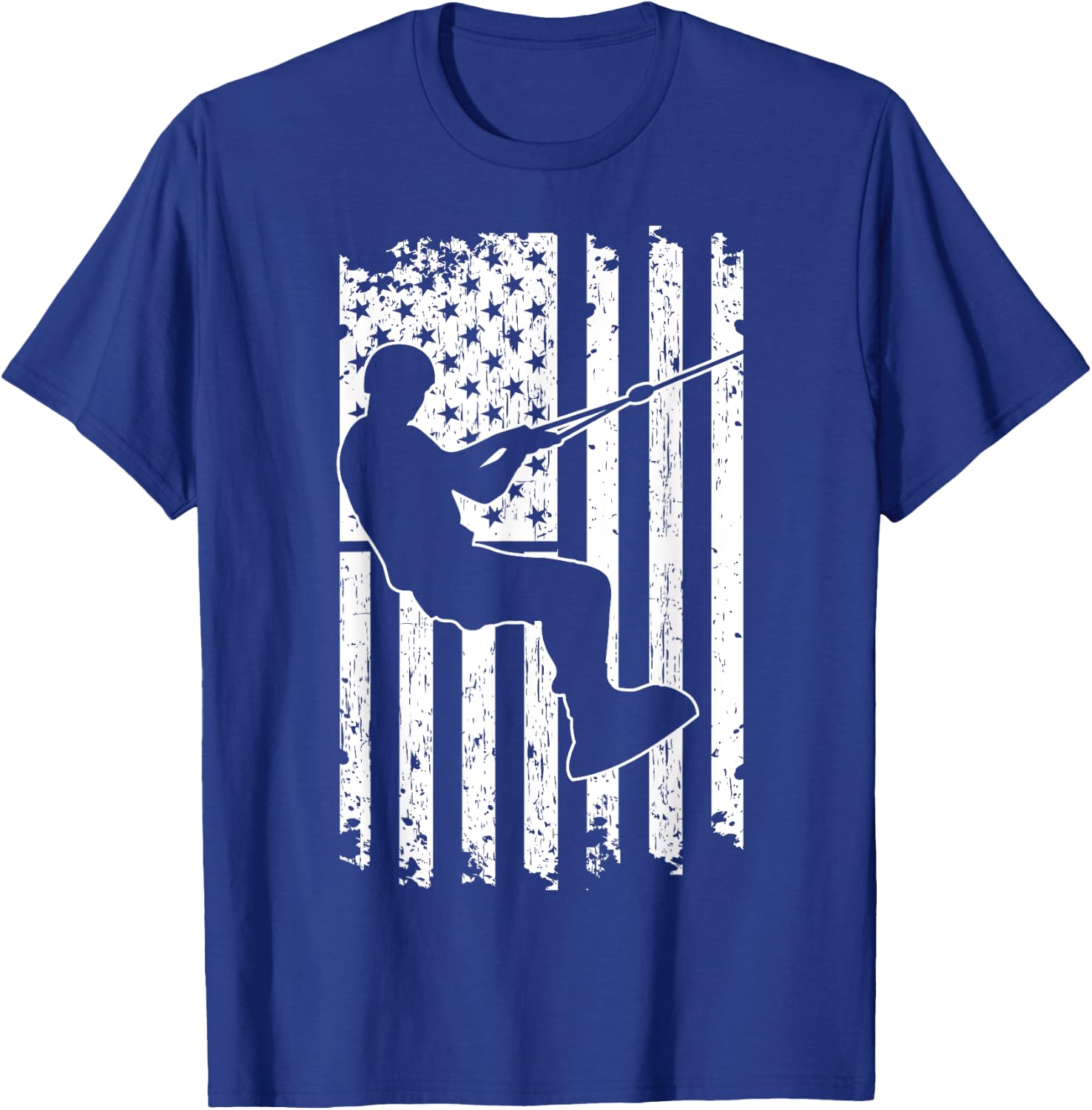 Wakeboarding Silhouette USA Flag Waterskiing Wakeboarder Kids Men T-Shirt - T-Shirt | Royal