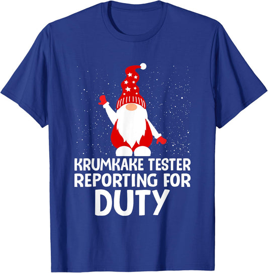 Krumkake Tester Reporting For Duty Norwegian Gnome Treat T-Shirt - T-Shirt | Royal