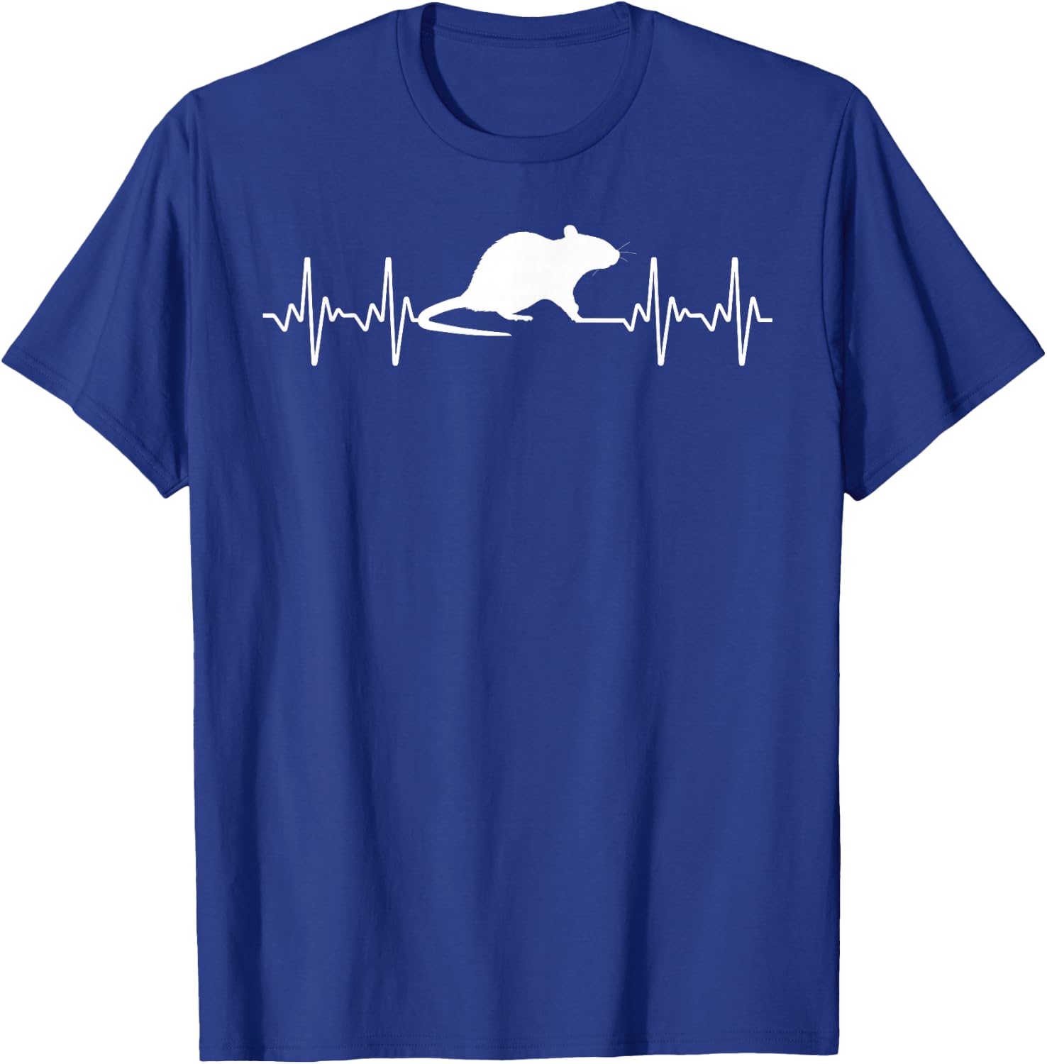 Funny Rat Art Women Kids Heartbeat Mouse Rat Lovers T-Shirt - T-Shirt | Royal