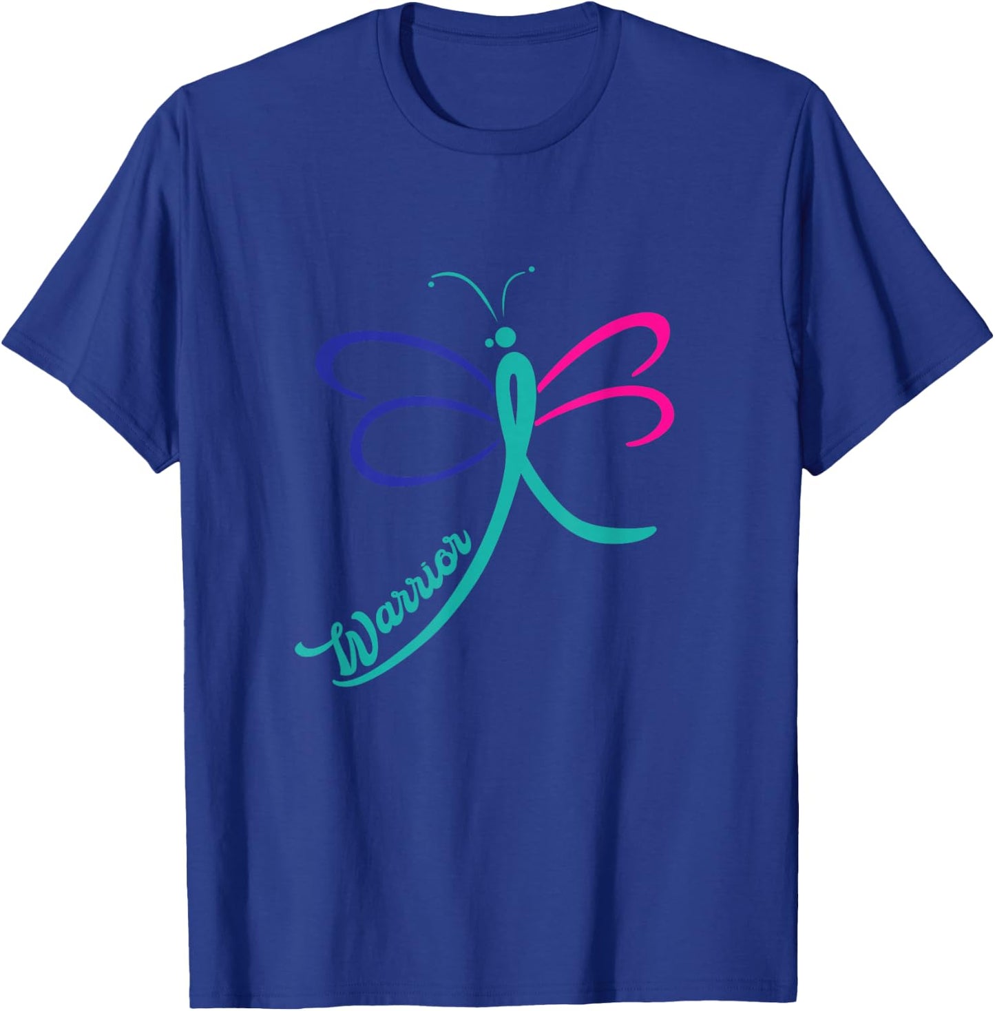 Warrior Thyroid Cancer Butterfly Band Awareness T-Shirt - T-Shirt | Royal