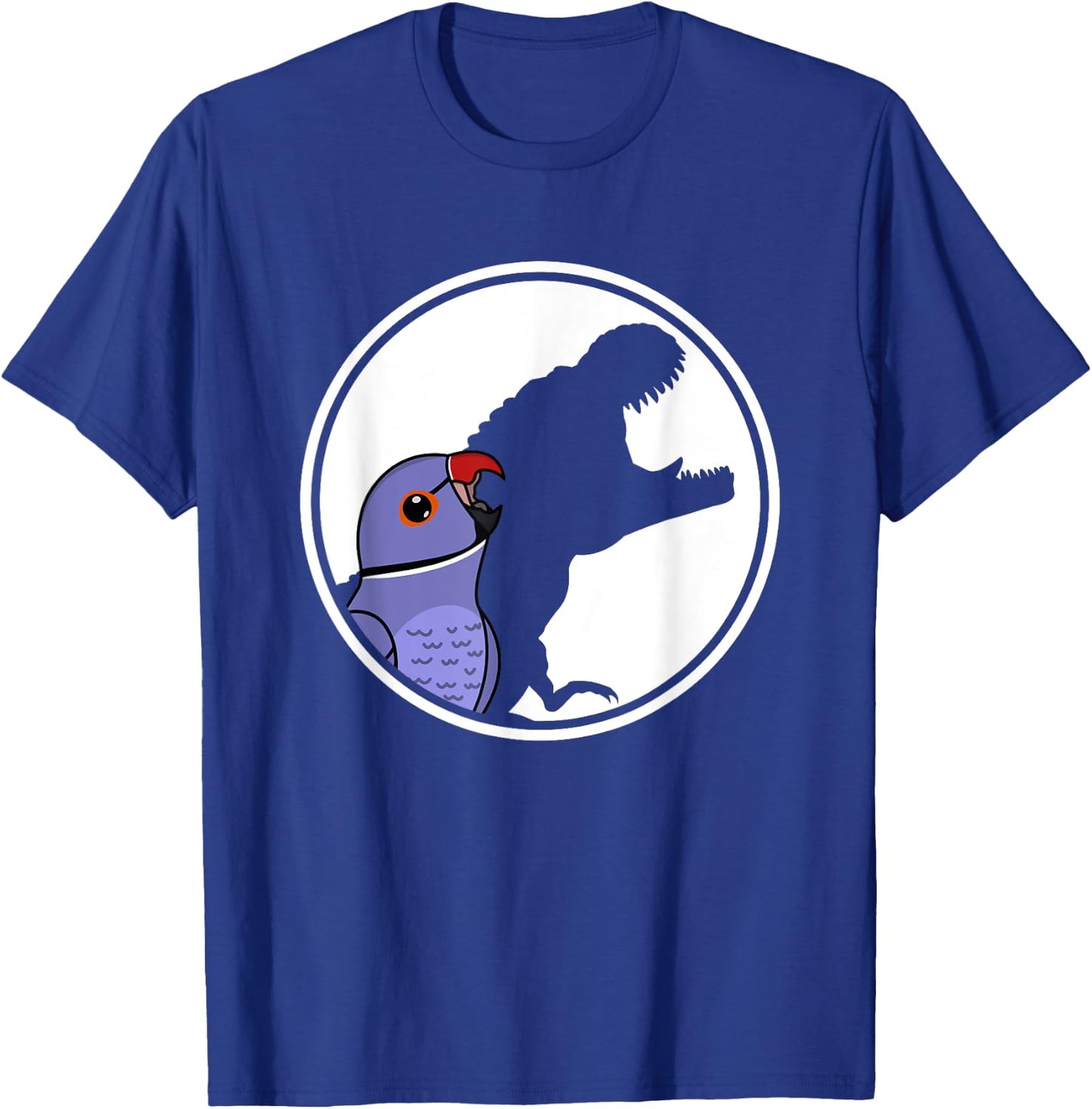 Parrot & T Rex Shadow I Violet Indian Ringneck T-Shirt - T-Shirt | Royal