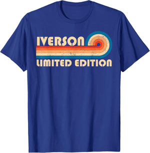 Iverson Surname Retro Vintage 80s 90s Birthday Reunion T-Shirt - T-Shirt | Royal