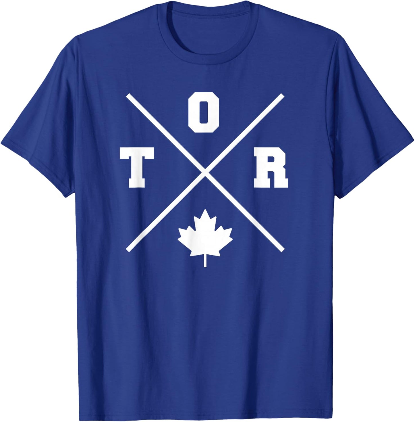 Classic TOR Toronto Crossmark Maple Leaf Outline T-Shirt - T-Shirt | Royal