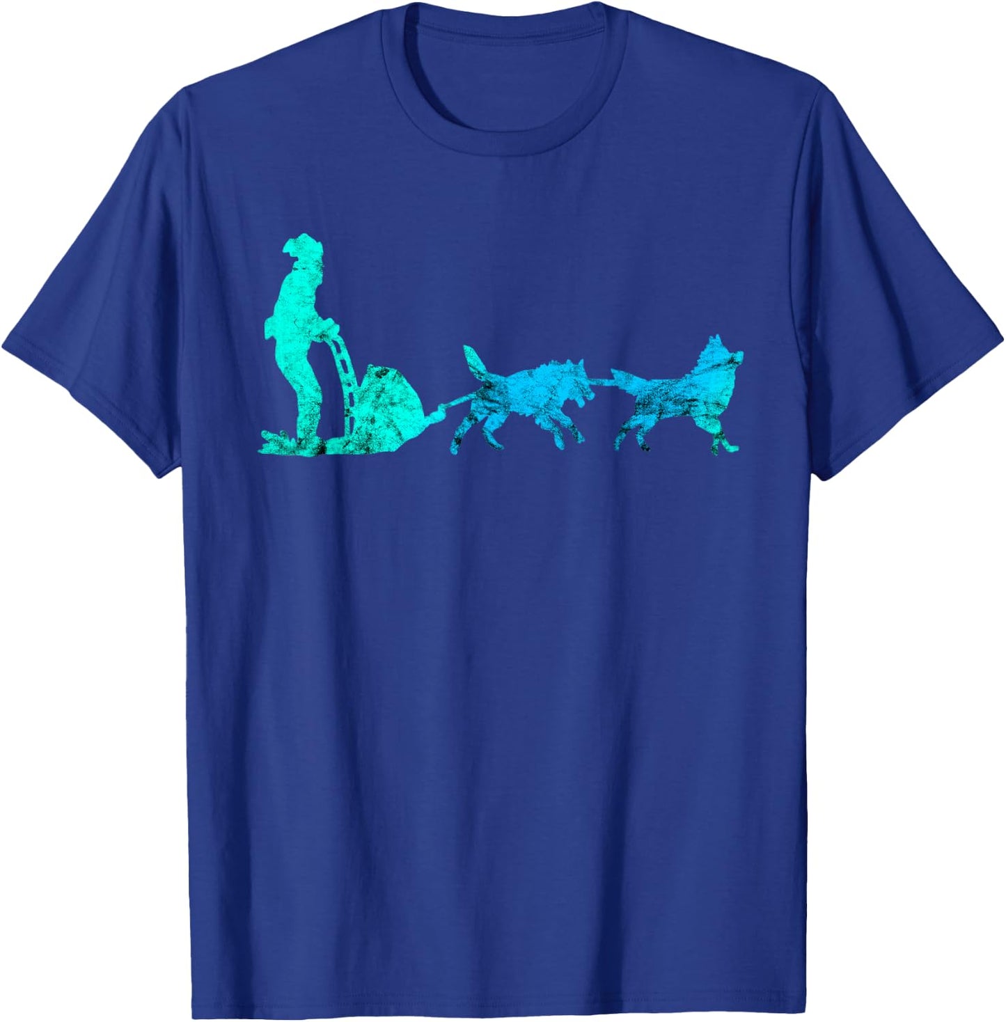 Vintage Sled Dog Mushing Mush Dog Huskies Snow Sleding T-Shirt - T-Shirt | Royal