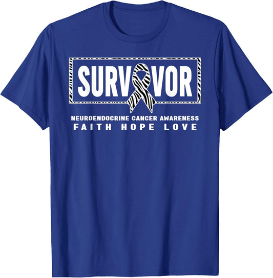NET Cancer Survivor Shirt - Neuroendocrine Cancer Awareness T-Shirt - T-Shirt | Royal