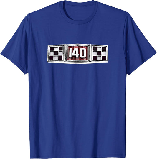 Corvair 140 Flags Emblem 1965 Illustration T-Shirt - T-Shirt | Royal