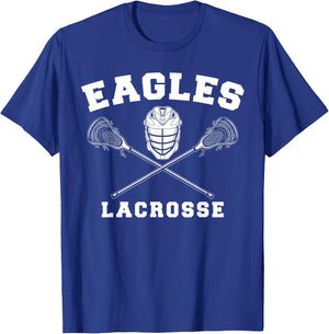 Eagles Lax Crossed Sticks & Helmet Boys Lacrosse Design T-Shirt - T-Shirt | Royal