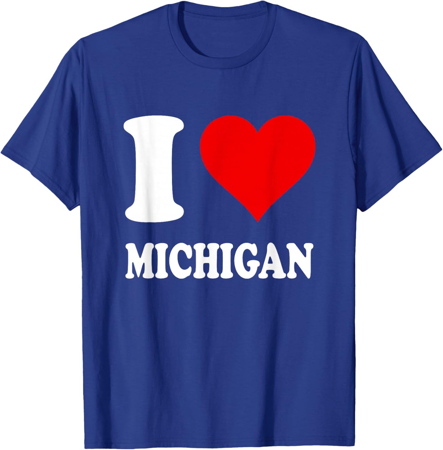 Red Heart I Love Michigan T-Shirt - T-Shirt | Royal
