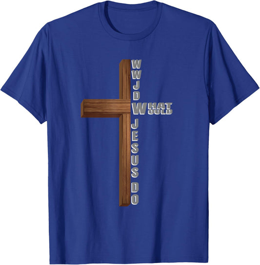 What Would Jesus Do W.W.J.D Christian T-Shirt - T-Shirt | Royal