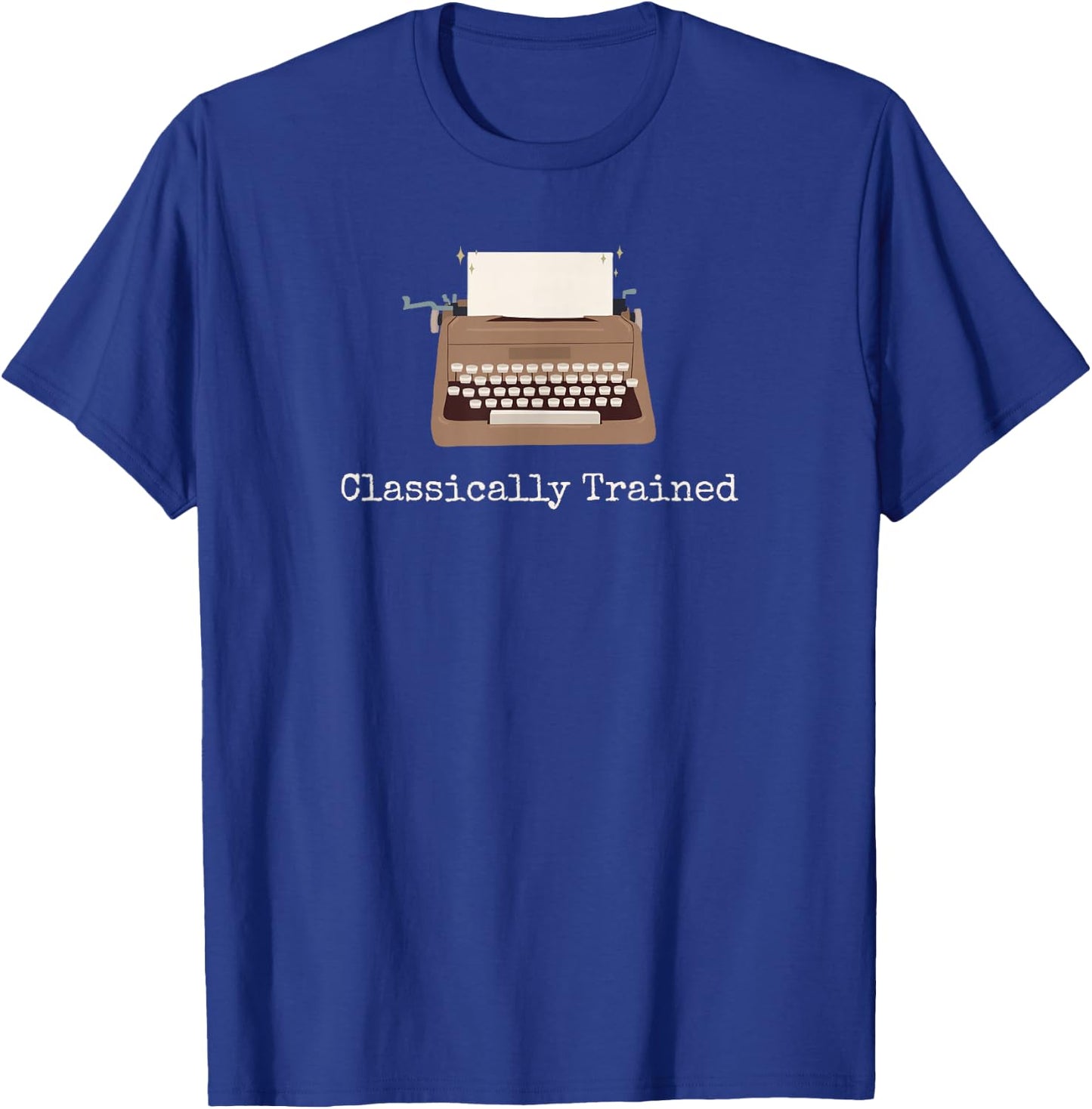 Classically Trained Typewriter Mechanical Analog Old School T-Shirt - T-Shirt | Royal